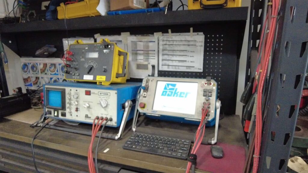 Industrial Motor Troubleshooting with electrical testing equipment and diagnostic tools